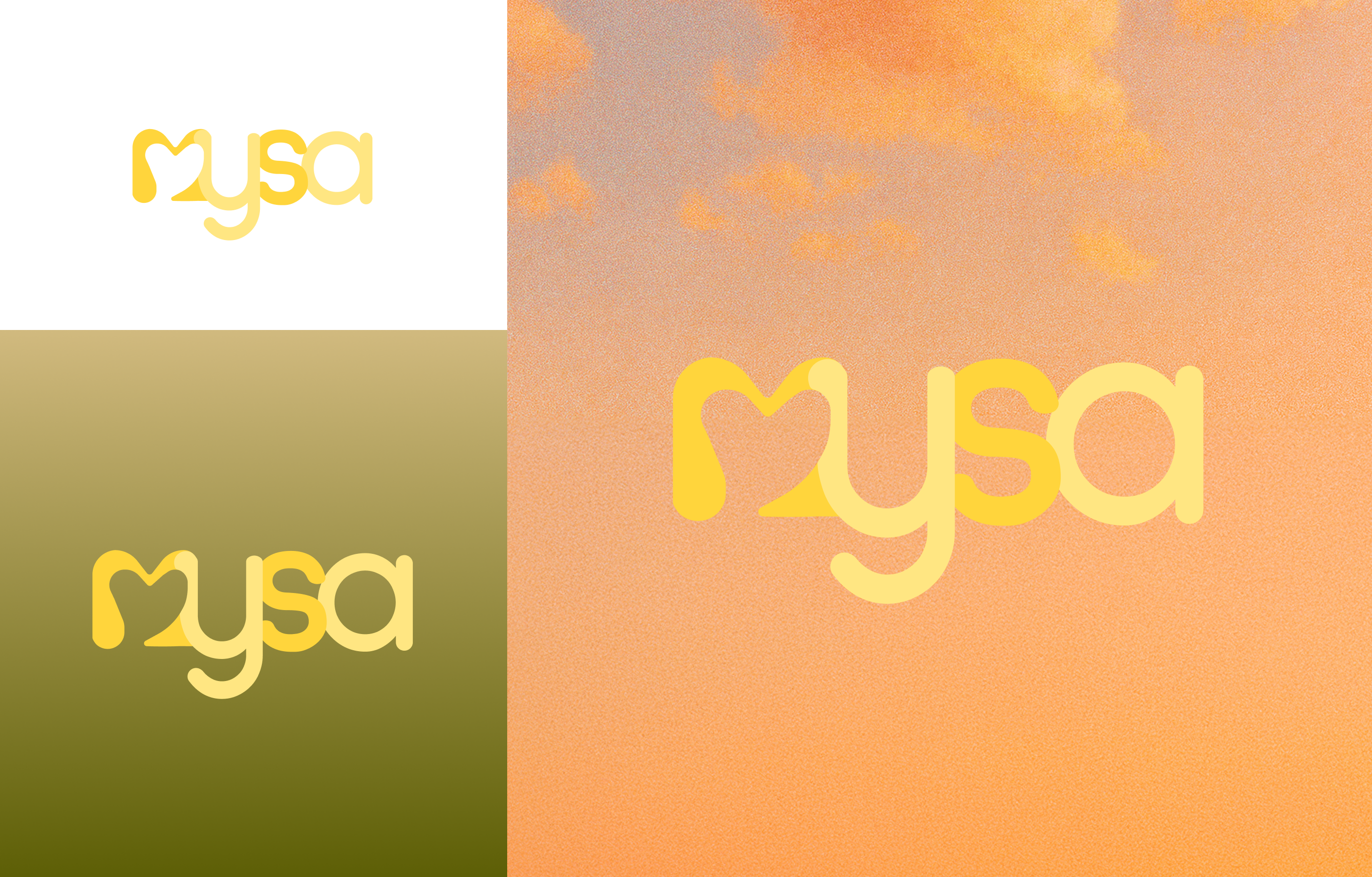 Mysa logo on white, green, and sky