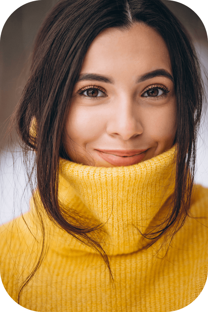 Carmen, a young woman in a yellow turtleneck