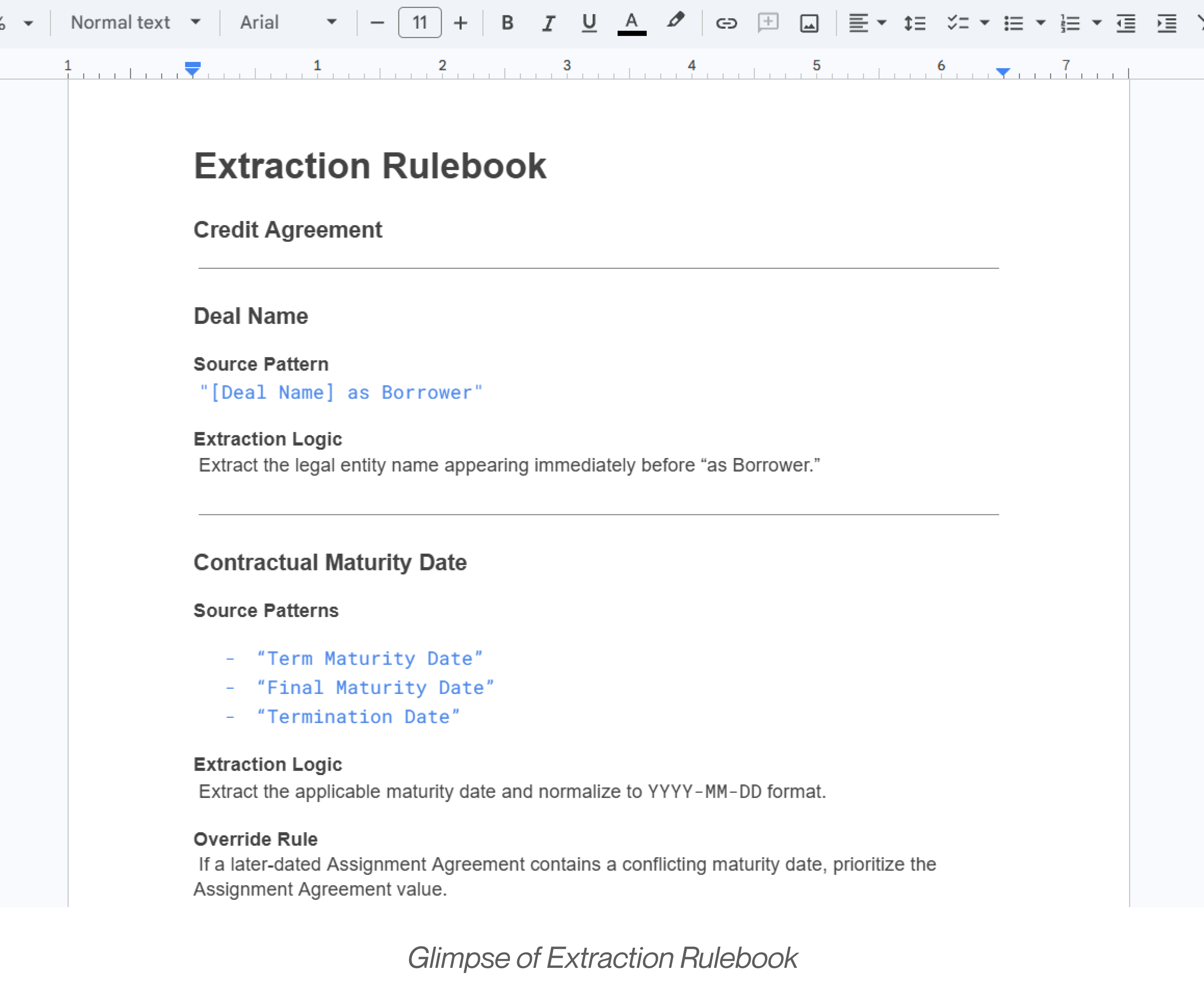 Extraction Rulebook